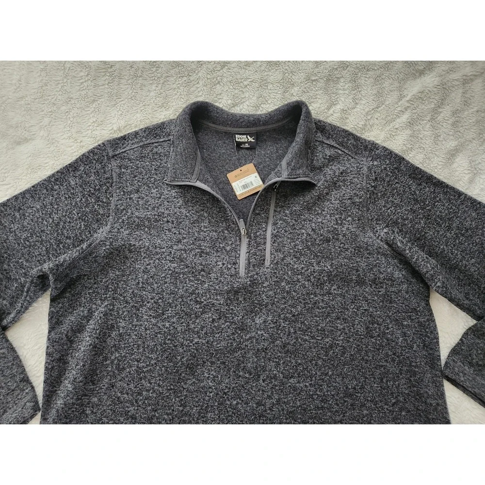 Eddie Bauer 1/4 Zip Pullover Fleece Sweater Mens 2XL XXL Slate Gray NWT New